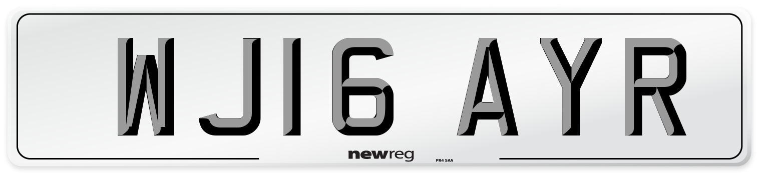 WJ16 AYR Number Plate from New Reg